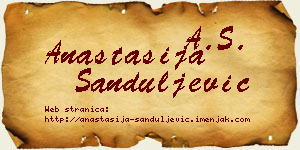 Anastasija Sanduljević vizit kartica